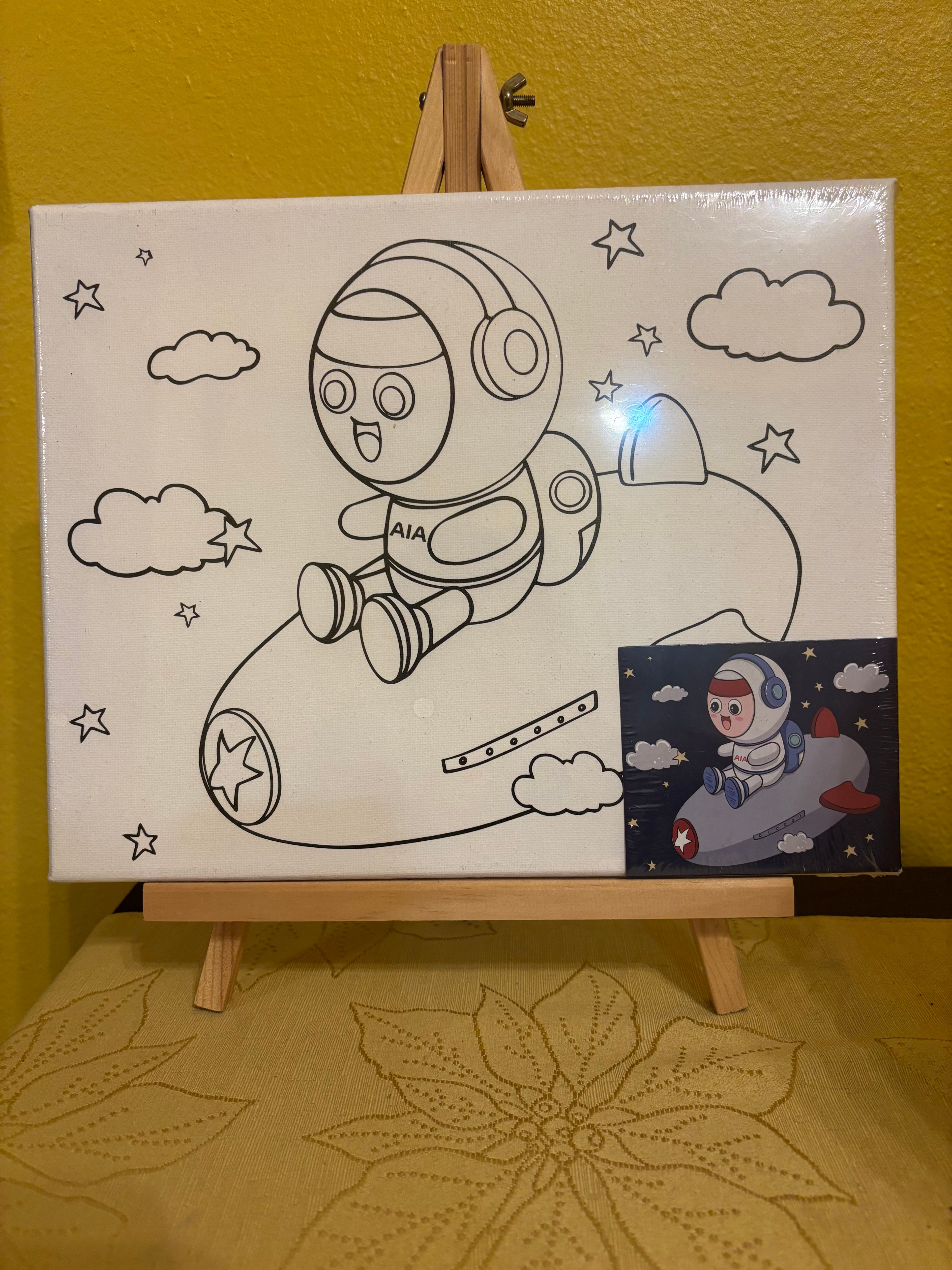 Rocket Boy Paint Canvas with Easel and Paint